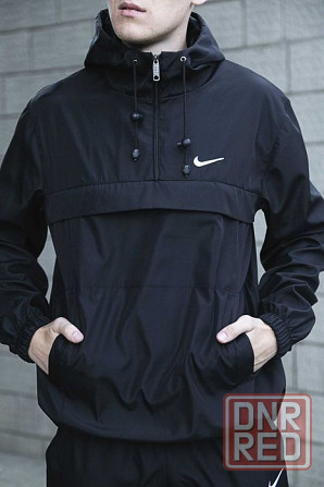 Мужской черный анорак Nike President куртка найк чорна ветровка Запорожье - изображение 4