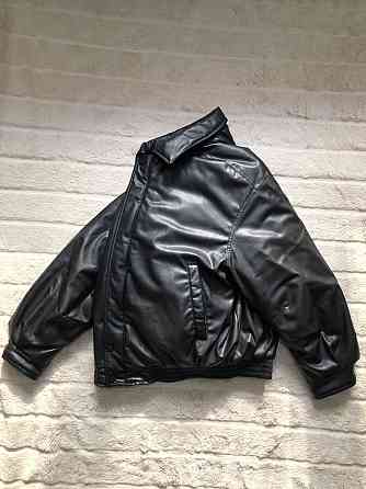 ZARA Leather (L) Bomber Jacket мужской бомбер кожаная куртка курточка Запорожье