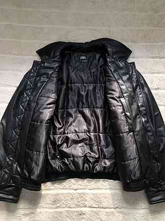ZARA Leather (L) Bomber Jacket мужской бомбер кожаная куртка курточка Запорожье