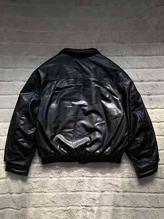 ZARA Leather (L) Bomber Jacket мужской бомбер кожаная куртка курточка Запорожье