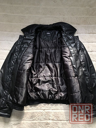 ZARA Leather (L) Bomber Jacket мужской бомбер кожаная куртка курточка Запорожье - изображение 5