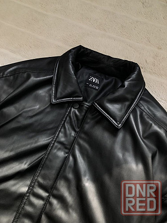 ZARA Leather (L) Bomber Jacket мужской бомбер кожаная куртка курточка Запорожье - изображение 7