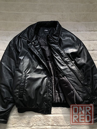 ZARA Leather (L) Bomber Jacket мужской бомбер кожаная куртка курточка Запорожье - изображение 6