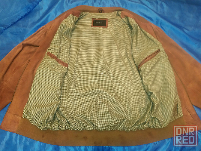 Бомбер, куртка кожаная лайка замш ARMANI Италия, цвет койот, р.50-52 Запорожье - изображение 5