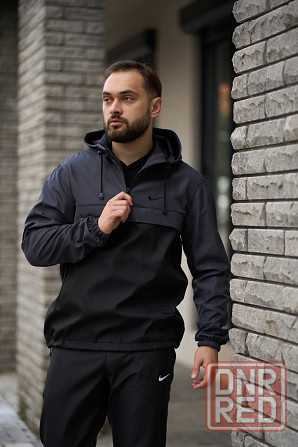 Анорак мужской черный с серым ветровка Nike Найк Запорожье - изображение 1