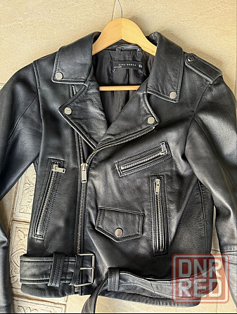 Куртка косуха черная кожа натуральная Zara женская Запорожье - изображение 2
