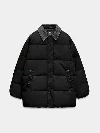 Стильная куртка Zara с кожаными вставками XS S Запорожье