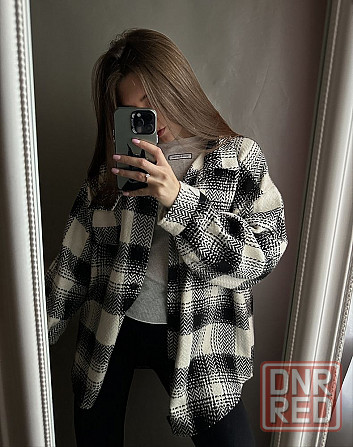 Женская теплая рубашка в клетку over size размер L-XL Запорожье - изображение 4