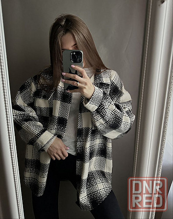 Женская теплая рубашка в клетку over size размер L-XL Запорожье - изображение 7