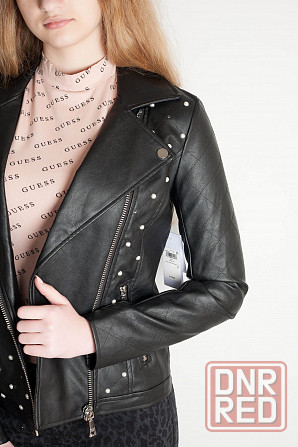 GUESS оригинал. Шикарная косуха куртка кожанка экокожа чёрная XS Запорожье - изображение 1