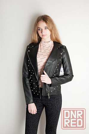 GUESS оригинал. Шикарная косуха куртка кожанка экокожа чёрная XS Запорожье - изображение 2