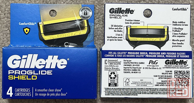 Оригинал США 100% Gillette 4шт, PROGLIDE SHIELD,Chill, лезвия, лосьон Запорожье - изображение 2
