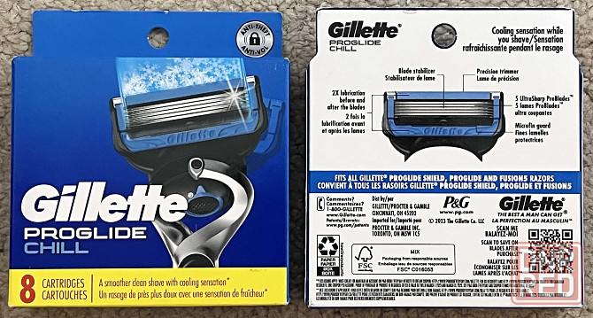 Оригинал США 100% Gillette 4шт, PROGLIDE SHIELD,Chill, лезвия, лосьон Запорожье - изображение 5