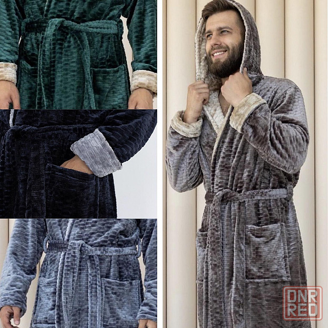 Стильный теплый мужской махровый длинный халат XL-4XL Запорожье - изображение 1