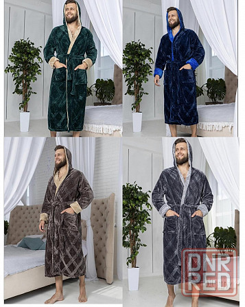 Стильный теплый мужской махровый длинный халат XL-4XL Запорожье - изображение 2