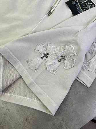 Текстильные бежевые шорты Chrome Hearts мужские шорты Хром Хартс sh146 Запорожье