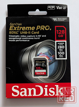 Карта пам'яті SanDisk 128 GB SDXC Class 10 UHS-II U3 V60 Extreme Pro Запорожье - изображение 1