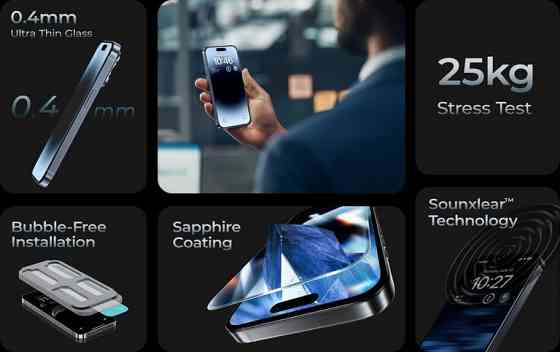 Benks GlassWarrior Sapphire iPhone 15 Pro Max Защитное Стекло / Сапфир Запорожье