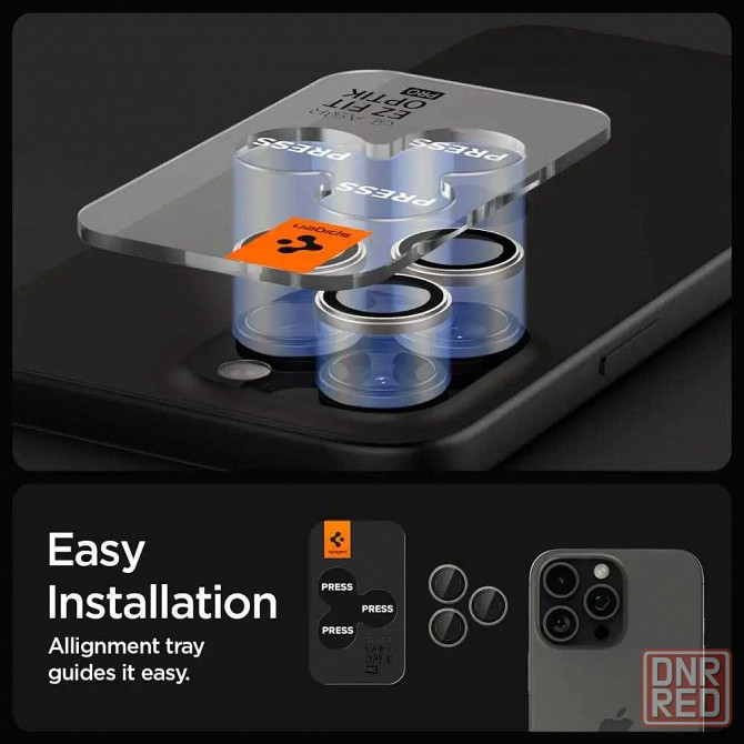 Защитное стекло на камеру Spigen для iPhone 16 Pro/16 Pro Max Titanium Запорожье - изображение 6