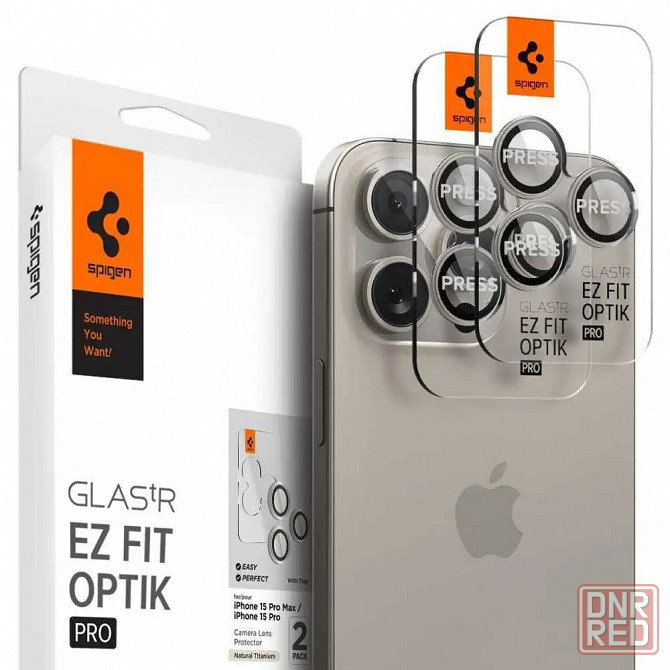 Защитное стекло на камеру Spigen для iPhone 16 Pro/16 Pro Max Titanium Запорожье - изображение 1