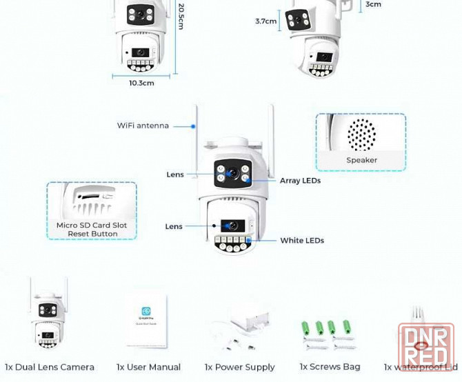 Поворотная WiFi IP камера A20 10MP Wi-Fi 5Ghz и 2,4Ghz O-KAM Pro Запорожье - изображение 8