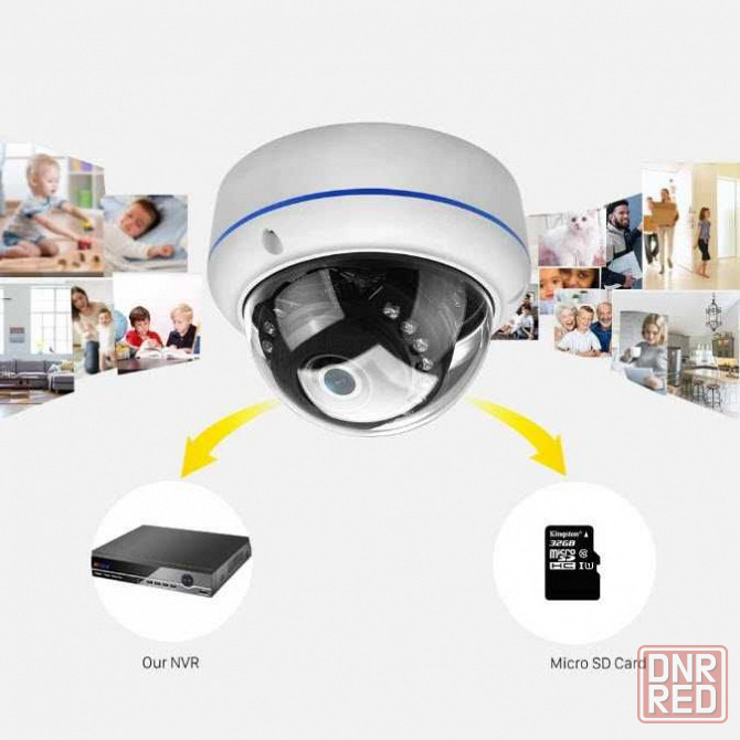 Беспроводная купольная IP камера 2MP WiFi ONVIF SmartHD IR iCSee/XMEye Запорожье - изображение 6