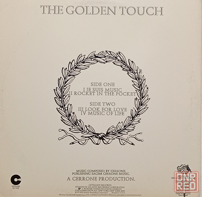 Виниловая пластинка LP "Cerrone" -"The Golden Touch" Донецк - изображение 2