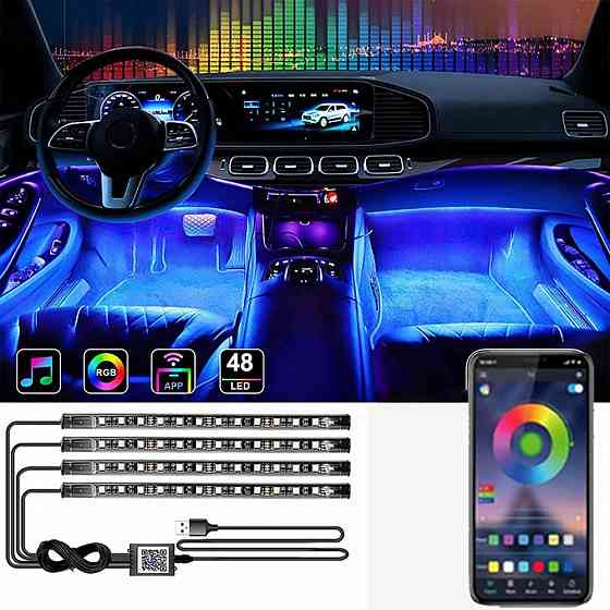 Автомобильная подсветка салона ног Bluetooth led rgb Запорожье