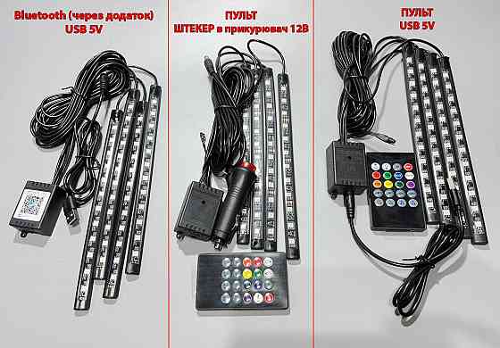 Светодиодная подсветка салона (ног) в авто RGB от USB / прикуривателя Запорожье