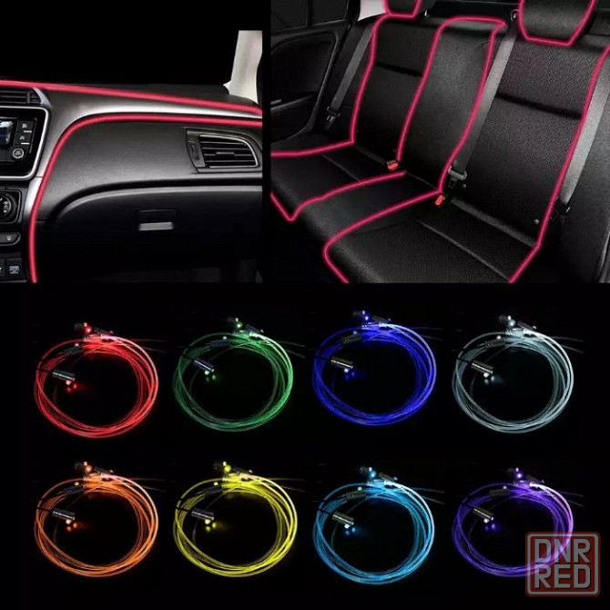 RGB разноцветный холодный неон Подсветка панели, обшивки автомобиля Запорожье - изображение 2