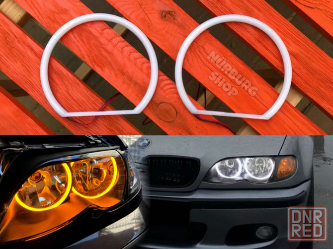 LED ангельские глазки в фары для BMW E36 E38 E39 E46 E53 желтые белые Запорожье - изображение 1