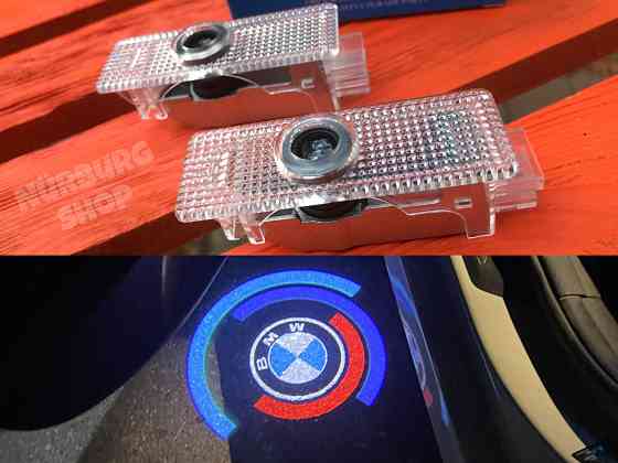 Невыгорающая проекция логотипа в двери подсветка юбилейная BMW Запорожье
