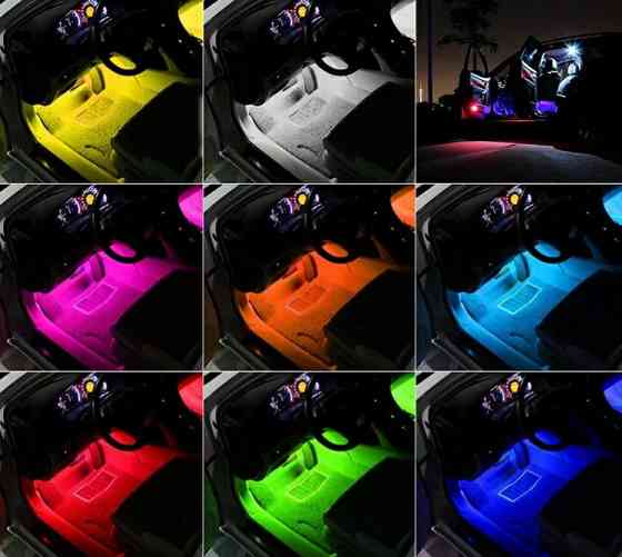 Светодиодная Подсветка авто салона пола Led RGB Строб Светомузыка Запорожье
