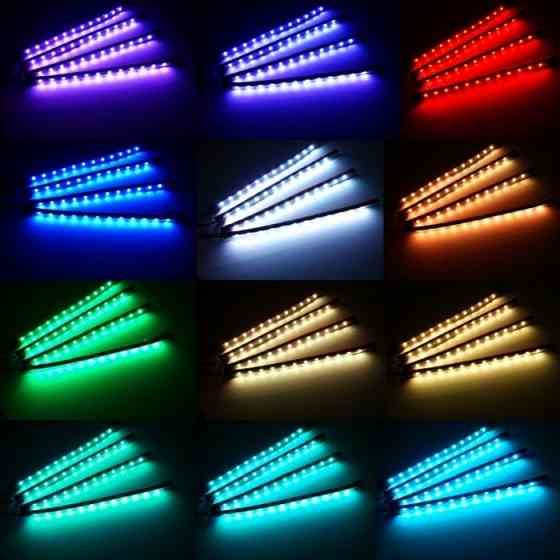 АКЦИЯ!!!Led подсветка салона , подсветка авто 4х9 RGB, многоцветная ДУ Запорожье