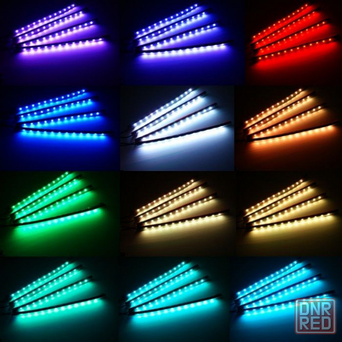 АКЦИЯ!!!Led подсветка салона , подсветка авто 4х9 RGB, многоцветная ДУ Запорожье - изображение 2