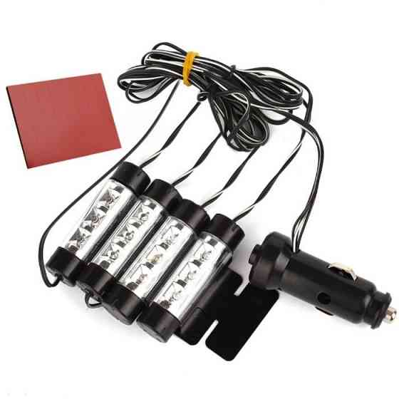 Светодиодная 4x3 LED подсветка салона автомобиля (СИНЯЯ) Запорожье