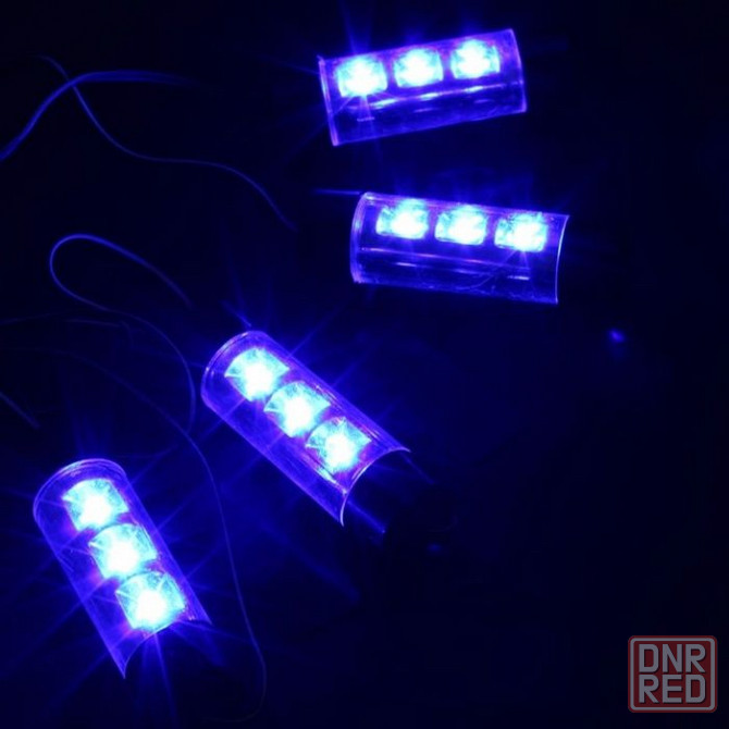 Светодиодная 4x3 LED подсветка салона автомобиля (СИНЯЯ) Запорожье - изображение 2