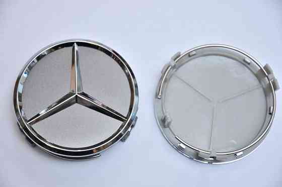 Колпачки/заглушки для дисков 75 mm Mercedes серебро и графит с хромом Запорожье