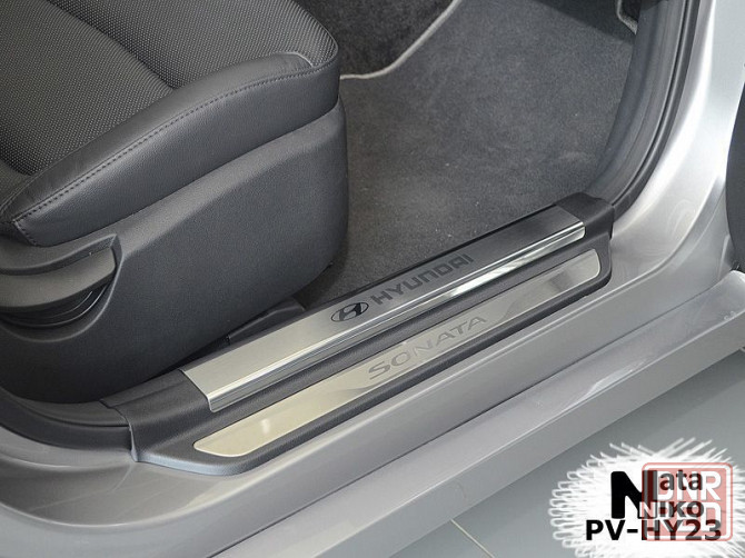 Накладки на пороги Hyundai Tucson ix20 ix35 Santa Fe Sonata Veloster Запорожье - изображение 4