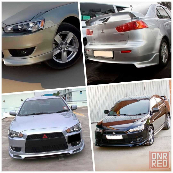 Юбка перед Mitsubishi Lancer X накладка на задний бампер лансер 10 Запорожье - изображение 1