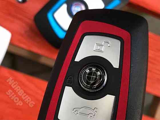 Алюминиевая эмблема на ключ BMW юбилейная черная черно-белая наклейка Запорожье