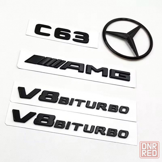 Комплект емблем шильдик логотип Мерседес w205 w204 c class c63 amg v8 Запорожье - изображение 1