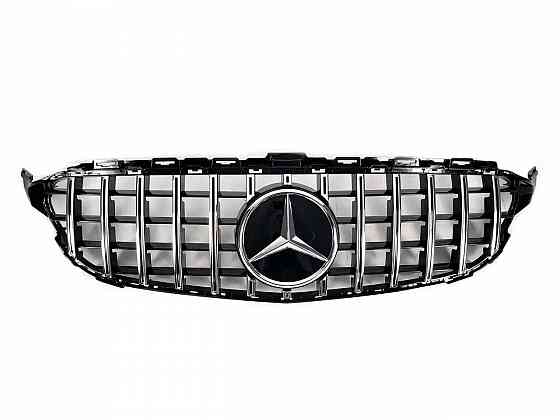 Решетка mercedes C W205 2019-2021г.GT стиль (chrome Black) без камеры Запорожье