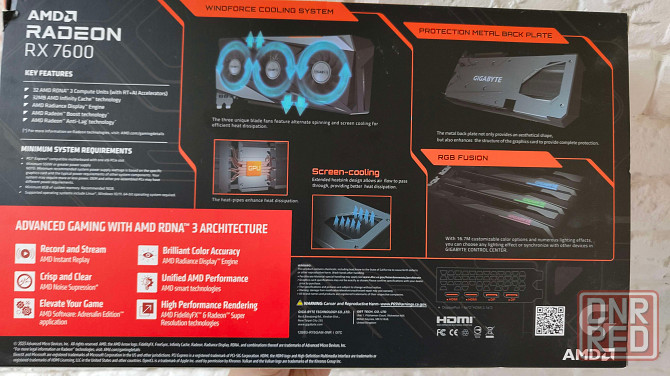 Gigabyte Radeon Rx 7600 Gaming Oc 8 Гб Донецк - изображение 2