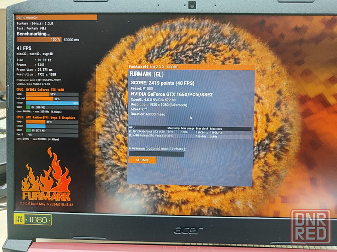 Игровой ноутбук acer nitro 5 как новый ! Ryzen5/8gb/256ssd/gtx1650 4gb Донецк - изображение 6