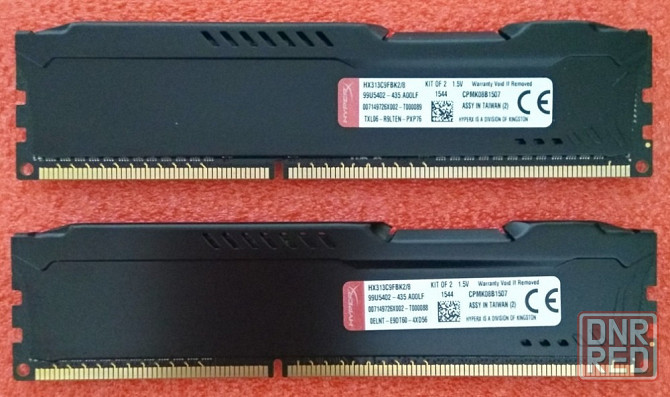 DDR3 4Gb + 4Gb 1333MHz - DDR3 8Gb Kingston HyperX - HX313C9FBK2/8 - Обмен на 40шт нерабочих озу - Донецк - изображение 1
